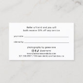 Eenvoudige sociale media iconen Elegant Zwart Mode Aanbevelingskaartje (Achterkant)