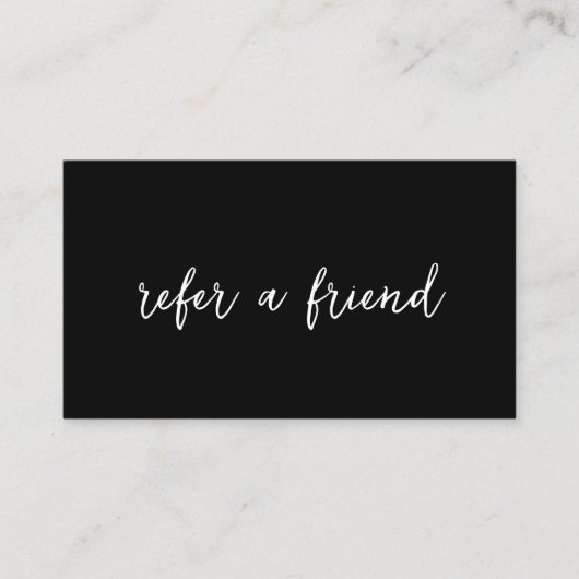 Eenvoudige sociale media iconen Elegant Zwart Mode Aanbevelingskaartje (Voorkant)