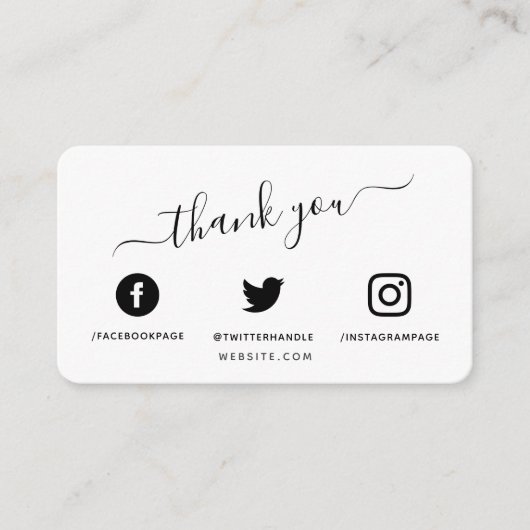 Eenvoudige sociale media QR code dank u korting Informatiekaartje (Voorkant)