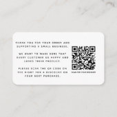 Eenvoudige sociale media QR code dank u korting Informatiekaartje (Achterkant)