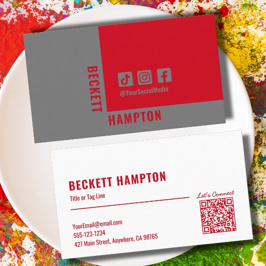 Eenvoudige sociale media QR-code Visitekaartje