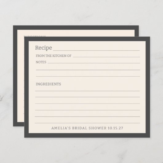 Eenvoudige Soft Black Border gepersonaliseerde rec (Voorkant / Achterkant)