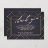 Eenvoudige Soft Black & Gold Calligrafie begrafeni Briefkaart (Voorkant / Achterkant)