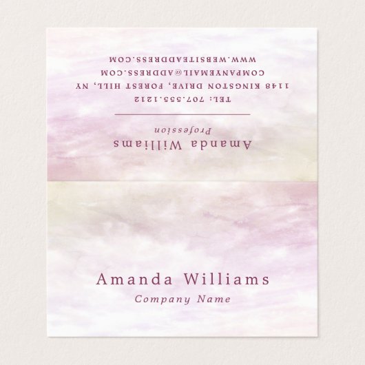 Eenvoudige Soft Cloud, moderne dubbele loyaliteit Visitekaartje (Buitenkant ongevouwen)