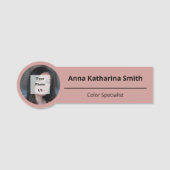 Eenvoudige Soft Pink Profile Afbeelding Expertise Naamplaatje (Voorkant)