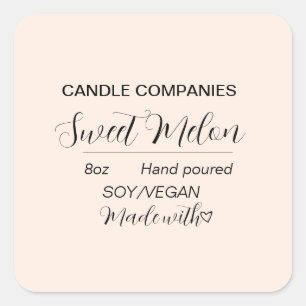 Eenvoudige Soja Vegan Kaars Maken Zakelijk Vierkante Sticker