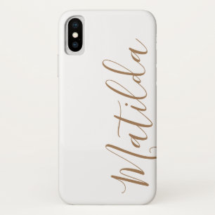 Eenvoudige Solid Color Black Gold Persoonlijke naa Case-Mate iPhone Case