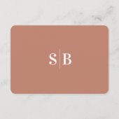 Eenvoudige, Solid Color Clay Terracotta Weddenscha Informatiekaartje (Achterkant)