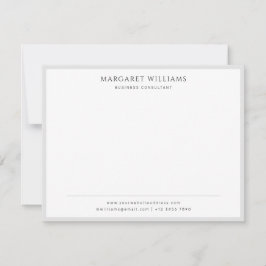 Eenvoudige Solid Grey Border Business Professional Notitiekaartje