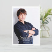 Eenvoudige Sophisticatie, afstudeeraankondigingen Kaart (Staand voorkant)