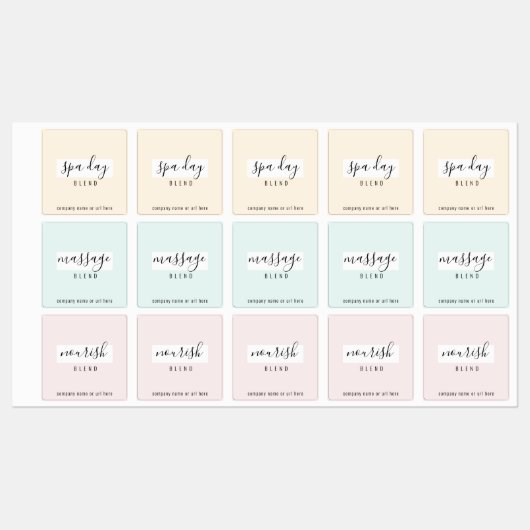 Eenvoudige Spa Essential Oil Roller-flesetiketten Labels (Vel)