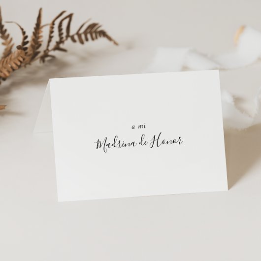 Eenvoudige Spaanse Bridal Party Dank u Bedankkaart