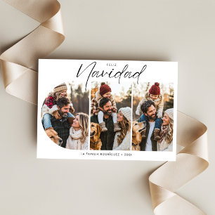 Eenvoudige Spaanse Kerstmis Feliz Navidad Foto roo Feestdagenkaart