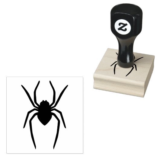 Eenvoudige Spin Insect Bug Silhouet Vorm Rubberstempel (Gestempeld)