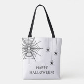 Eenvoudige Spinnen en Spiderweb Happy Halloween Tote Bag (Achterkant)