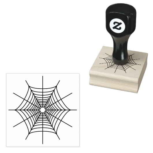 Eenvoudige spinnenweb lijn kunst silhouet vorm rubberstempel (Gestempeld)