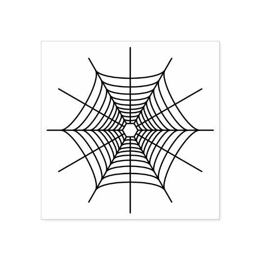Eenvoudige spinnenweb-lijn kunst silhouetvorm rubberstempel (Afrduk)