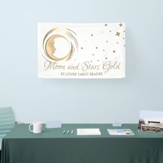 Eenvoudige Spirituele toekomstige tarotlezer Stars Spandoek (Beurs)