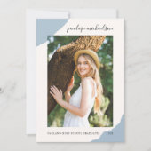 Eenvoudige Splashes Blue Photo Graduparty Kaart (Voorkant)