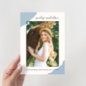 Eenvoudige Splashes Blue Photo Graduparty Kaart