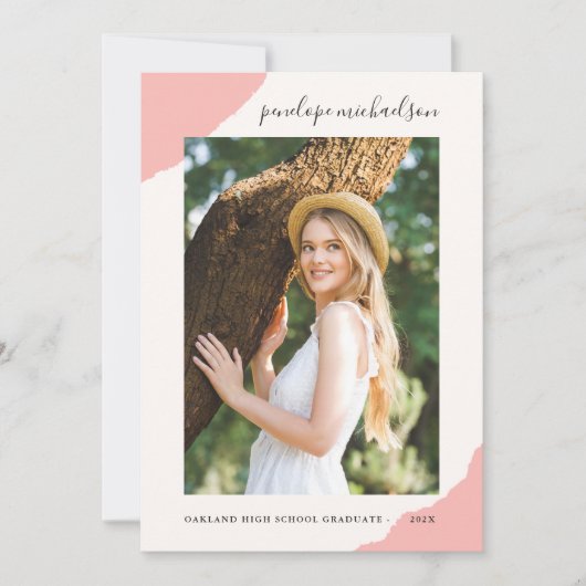 Eenvoudige Splashes Roze Fotogradatie Partij Kaart (Voorkant)