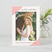 Eenvoudige Splashes Roze Fotogradatie Partij Kaart (Staand voorkant)