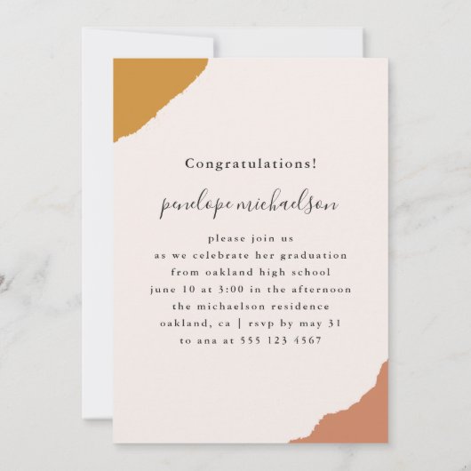 Eenvoudige Splashes Spice Photo Graduparty Kaart (Achterkant)