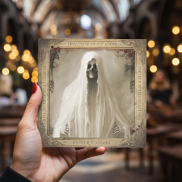 Eenvoudige spookachtige geest volwassen Halloween Kaart