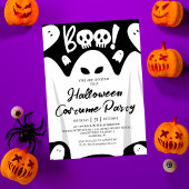 Eenvoudige Spooky Boo Ghost Halloween Kostuumfeest Kaart