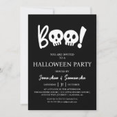 Eenvoudige Spooky Boo Skull Halloween Party Kaart (Voorkant)