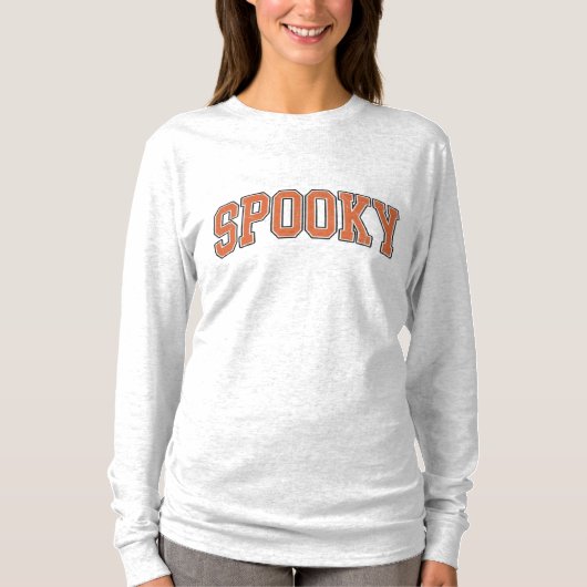 Eenvoudige Spooky Collegiate Halloween T-S met lan T-shirt (Voorkant)