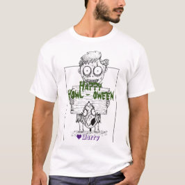 Eenvoudige Spooky Halloween Familie Happy Howl-owe T-shirt