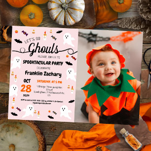 Eenvoudige Spooky Halloween Schattigee Ghouls Verj Kaart