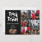 Eenvoudige Spooky pompoen Halloween Fotocollage Feestdagenkaart (Voorkant)