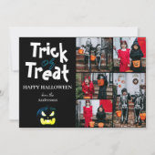 Eenvoudige Spooky pompoen Halloween Fotocollage Feestdagenkaart (Voorkant)