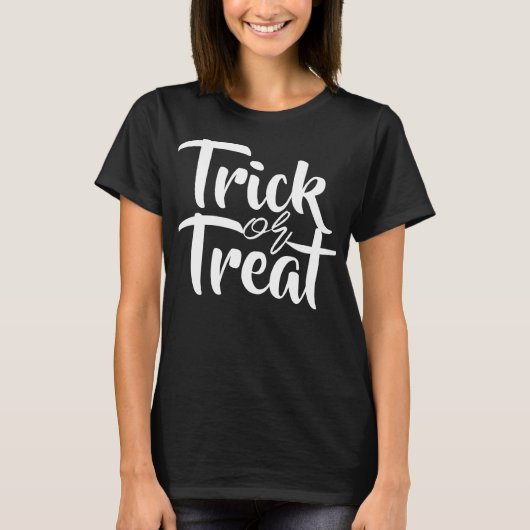 Eenvoudige Spooky Trick or treat Halloween Familie T-shirt (Voorkant)
