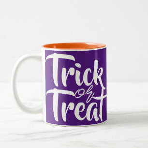 Eenvoudige Spooky Trick or treat Halloween Familie Tweekleurige Koffiemok