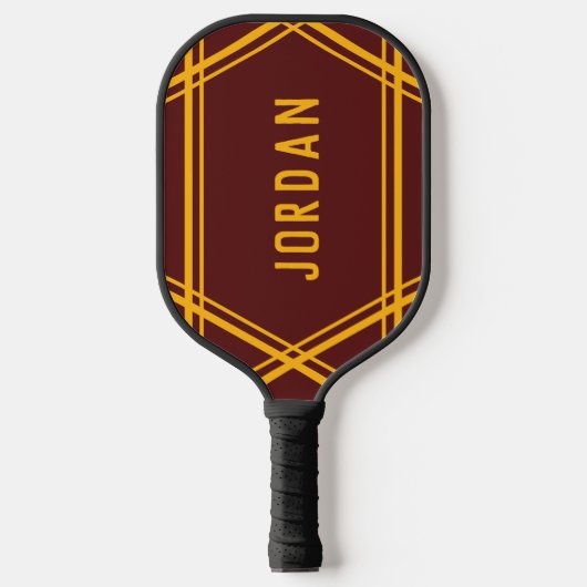 Eenvoudige Sporty Stripes noemen uw kleur links Pickleball Paddle (Voorkant)