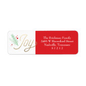 Eenvoudige Sprig Faux Folie kerstfeestdag Etiket (Voorkant)