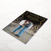 Eenvoudige Squiggle Lijst Modern Wedding Save the  Folie Uitnodiging (Gedraaid)