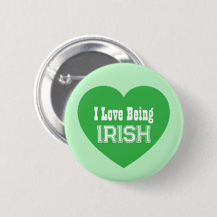 Eenvoudige St. Patrick's Day Green I Love Being Ir Ronde Button 5,7 Cm