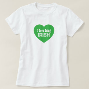 Eenvoudige St. Patrick's Day Green I Love Being Ir T-shirt