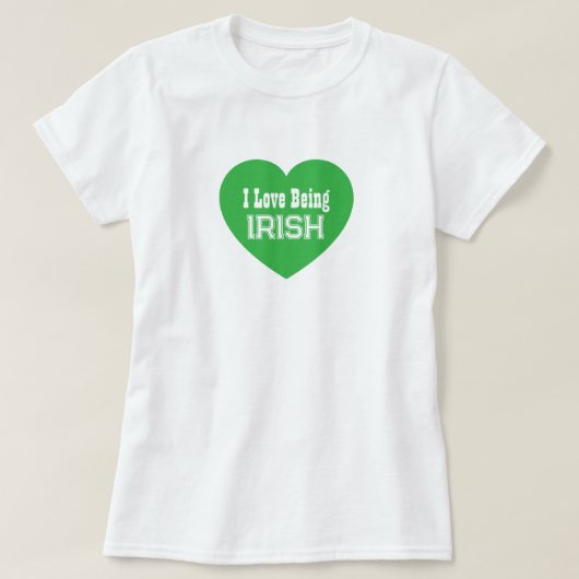 Eenvoudige St. Patrick's Day Green I Love Being Ir T-shirt (Design voorkant)
