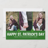 Eenvoudige St. Patrick's Day Shamrocks familie 3 f Feestdagenkaart (Voorkant)