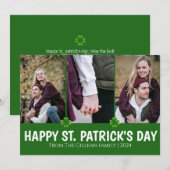 Eenvoudige St. Patrick's Day Shamrocks familie 3 f Feestdagenkaart (Voorkant / Achterkant)