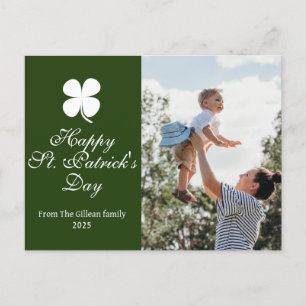 Eenvoudige St. Patrick's day Shamrocks familie fot Feestdagenkaart