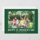 Eenvoudige St. Patrick's day Shamrocks familie fot Feestdagenkaart (Voorkant)