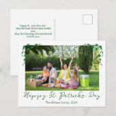 Eenvoudige St. Patrick's day Shamrocks familie fot Feestdagenkaart (Voorkant / Achterkant)