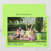 Eenvoudige St. Patrick's day Shamrocks familie fot Feestdagenkaart (Voorkant / Achterkant)
