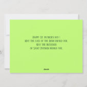 Eenvoudige St. Patrick's day Shamrocks familie fot Feestdagenkaart (Achterkant)